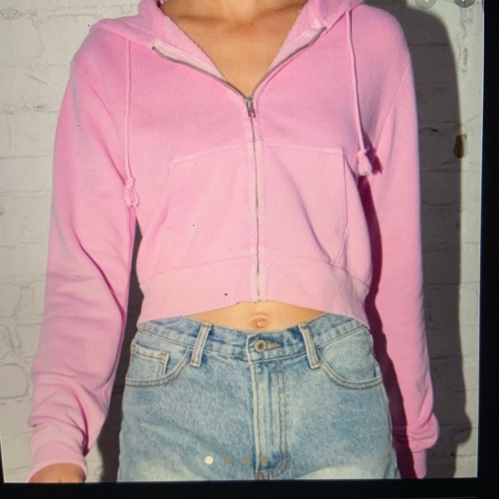 brandy melville bubblegum pink crystal hoodie